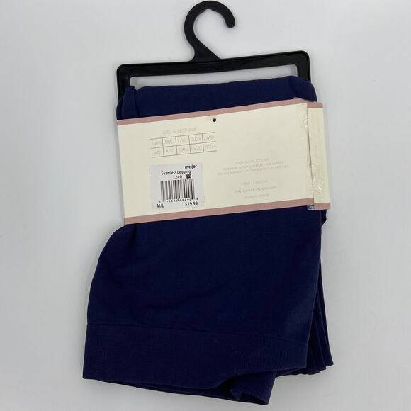 Ava Rose Maternity Leggings Size M/L Blue Seamless Belly Full Length Footless - Picture 4 of 7